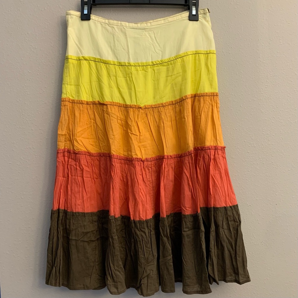 Billabong Multicolor Tiered Skirt Long Flowy Beach Swim Cover Size 3